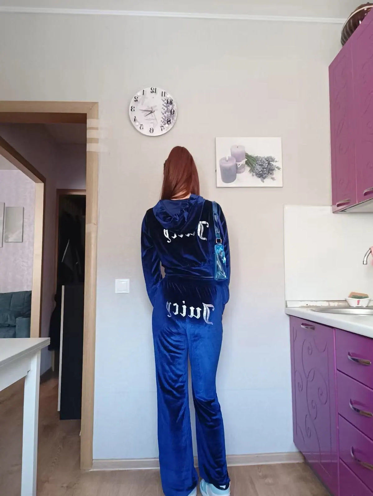 Women's Velvet Zip-Up Hoodie & Pants Set