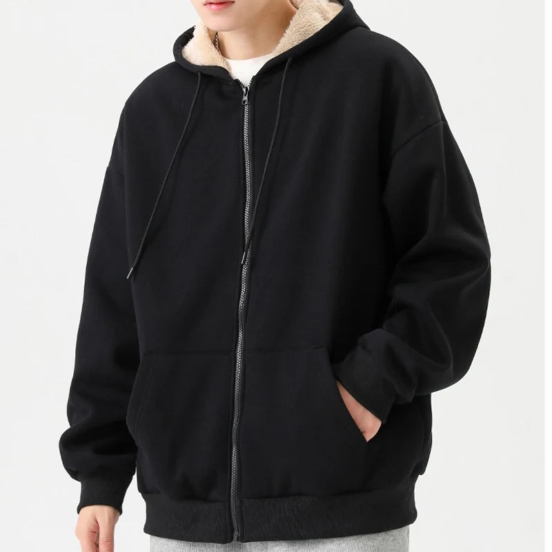 Men's Sherpa Fleece-Lined Winter Hoodie