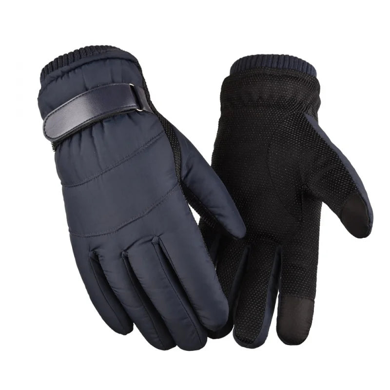 Winter Gloves Men Windproof Down Alternative Fleece Lined Thickened Warm Autumn Winter Motorcycle Cycling E-Bike Ski