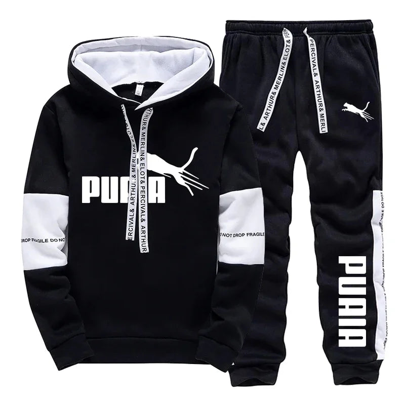 Men's Casual Hoodie & Joggers Tracksuit Set
