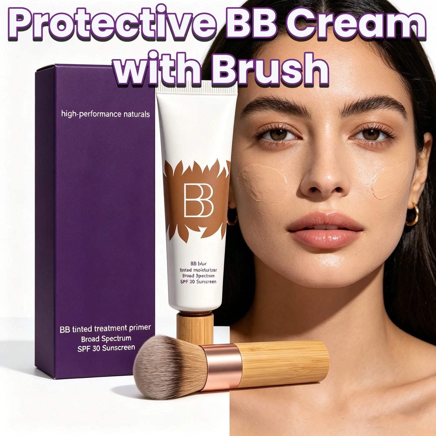 BB Cream Set – Concealer & Primer, Soft Moisturizing Makeup Base, Natural Non-Cakey Finish, Long-Lasting Non-Sticky Coverage