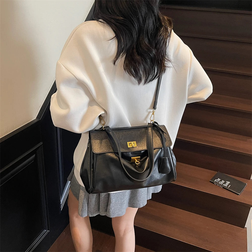 Women’s Vintage PU Flap Shoulder & Crossbody Bag