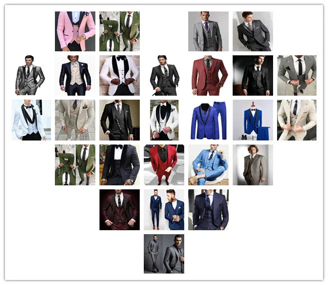 CustomizedNew White And Brown Formal Men Suit Groom Groomsman Wedding Party Prom Business Male Tuxedos 3 Piece Set Blazer Vest P