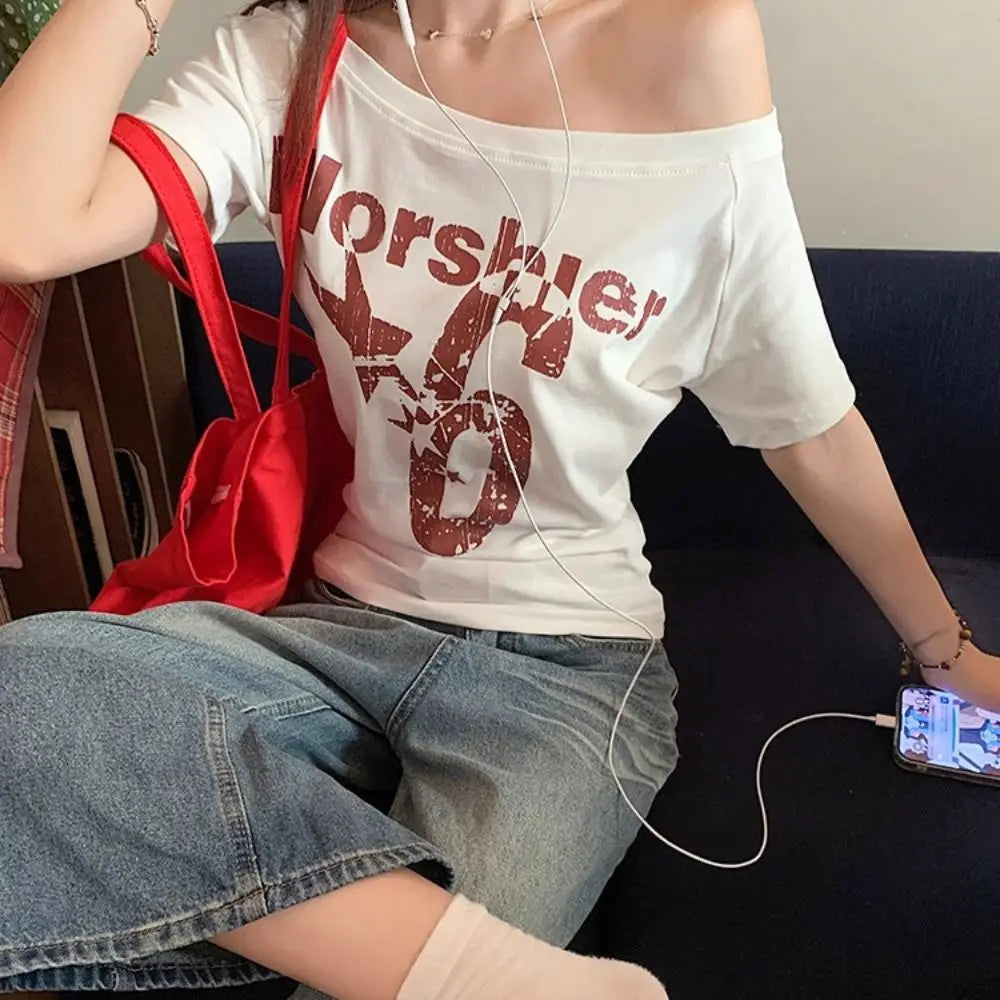 Women’s Chic Geometric Short-Sleeve Top