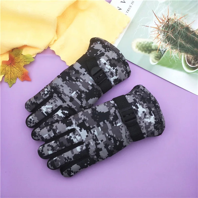 Kids Winter Warm Windproof Cold Weather Outdoor Sports Gloves for Boys Girls Fleece Snow Gloves Ski Gloves Boy Winter Glove