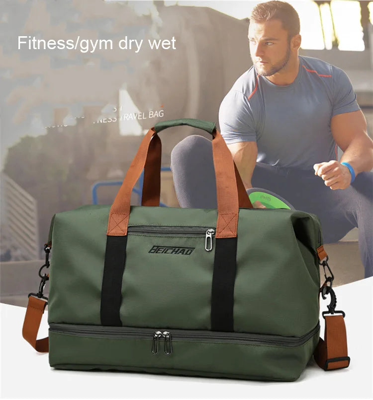 Travel Gym Duffle Bag – Portable Carry-On Weekender Shoulder & Crossbody Bag for Fitness, Sports and Short Trips