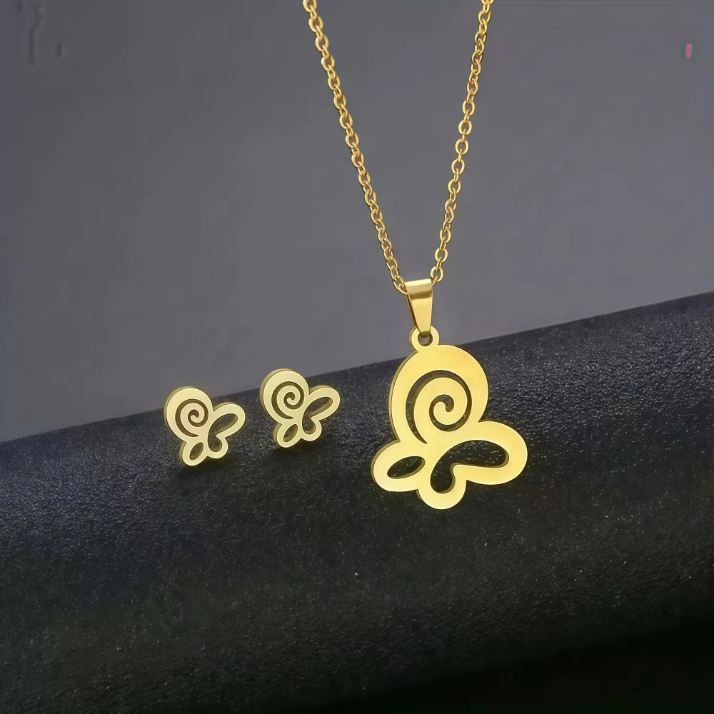 Heart & Butterfly Jewelry Set