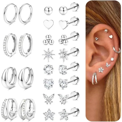 14K Gold-Plated Stainless Steel Classic Stud Earrings