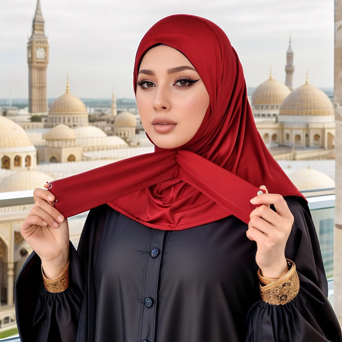 Women’s Turkish Ready-to-Wear Hijab with Snap Fastener