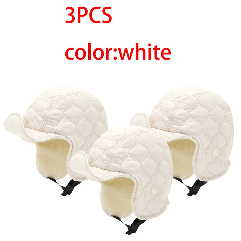 1/2/3PCS Windproof Warm Hat Winter Fleece Thickened Thermal Outdoor Ski Hat Earflap Men Women Cycling Ear Protectors Hats