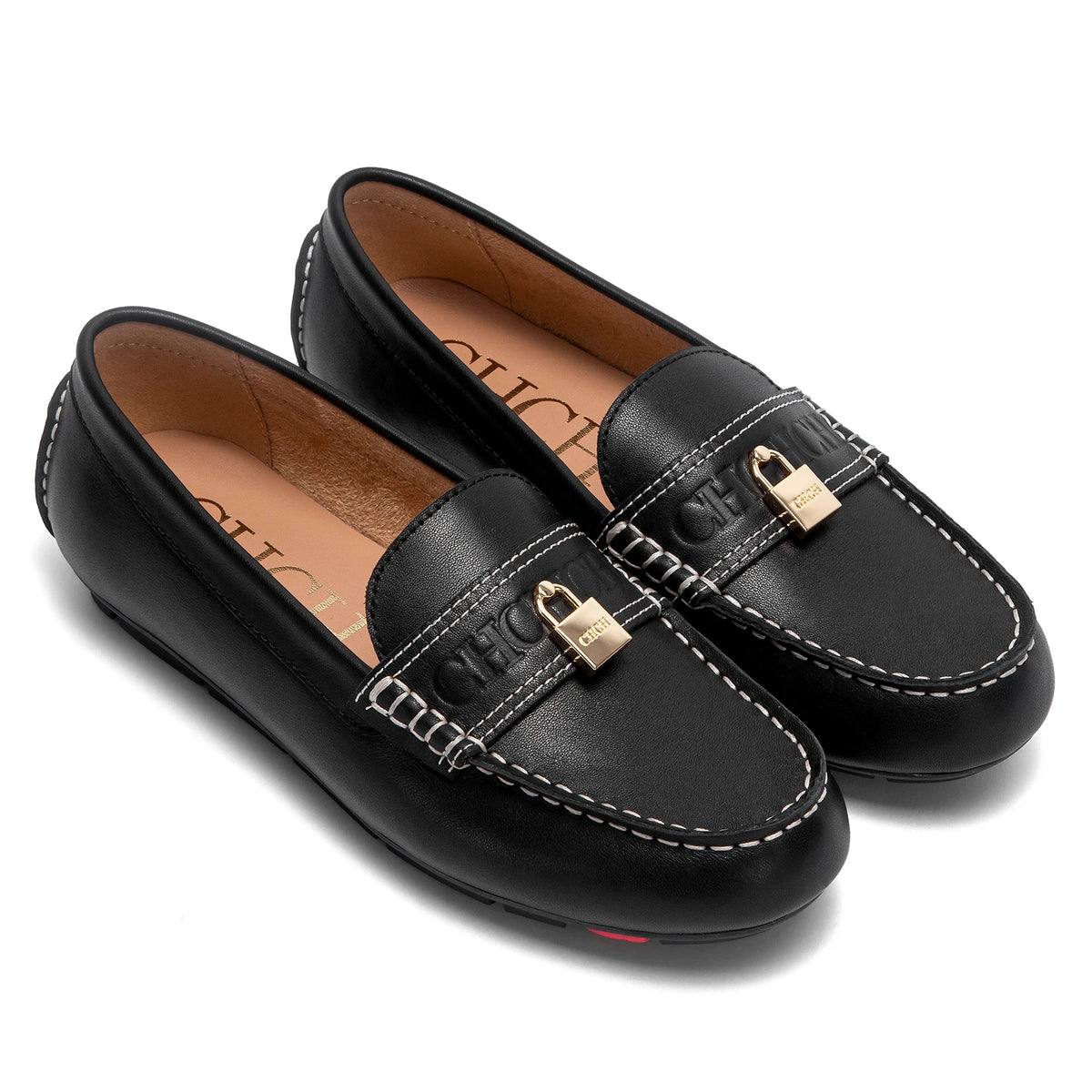 CHCH Women's Brown Flat Shoes 2026 Spring New High Quality Leather Shoes for Casual Business