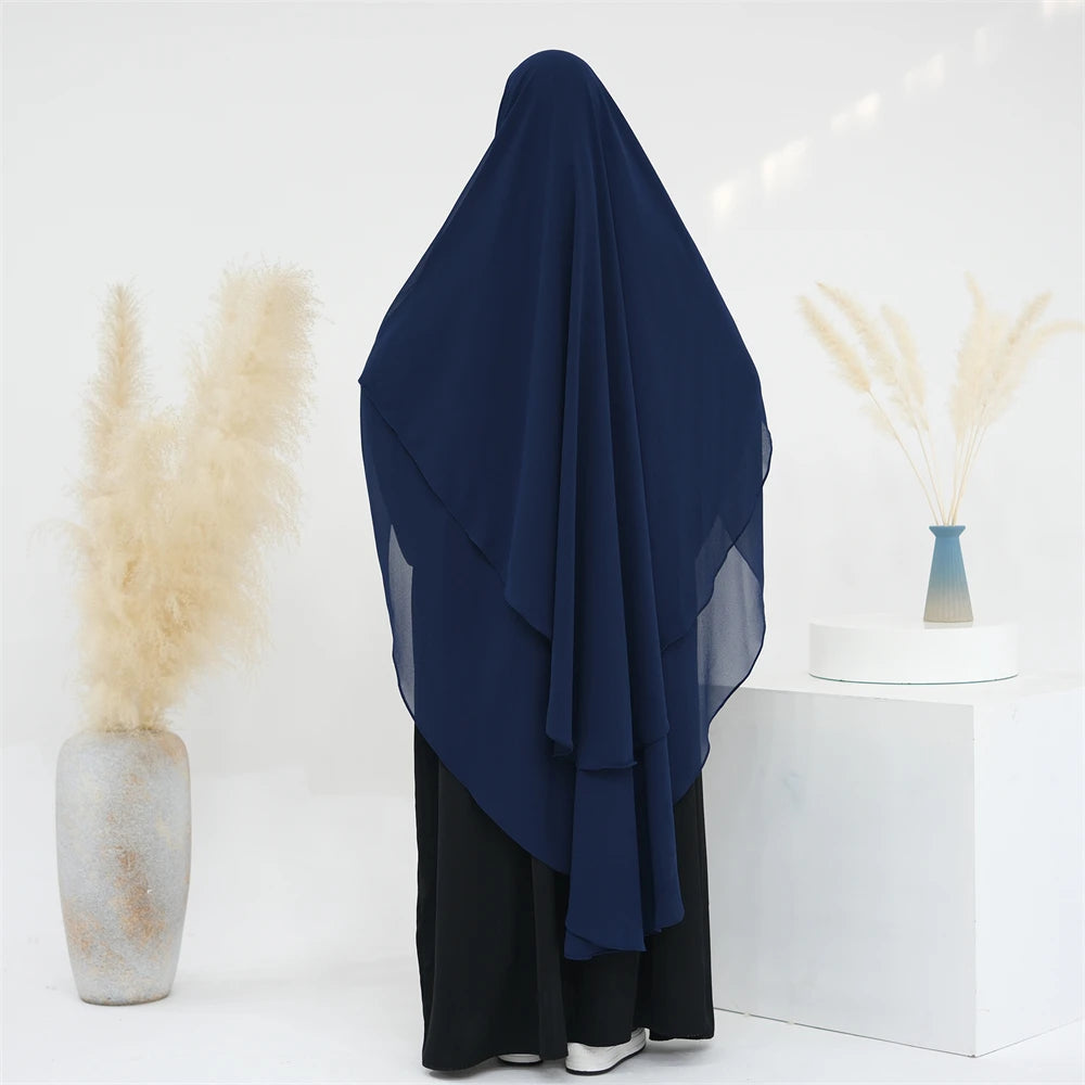 Women’s Elegant Chiffon Khimar & Abaya Set