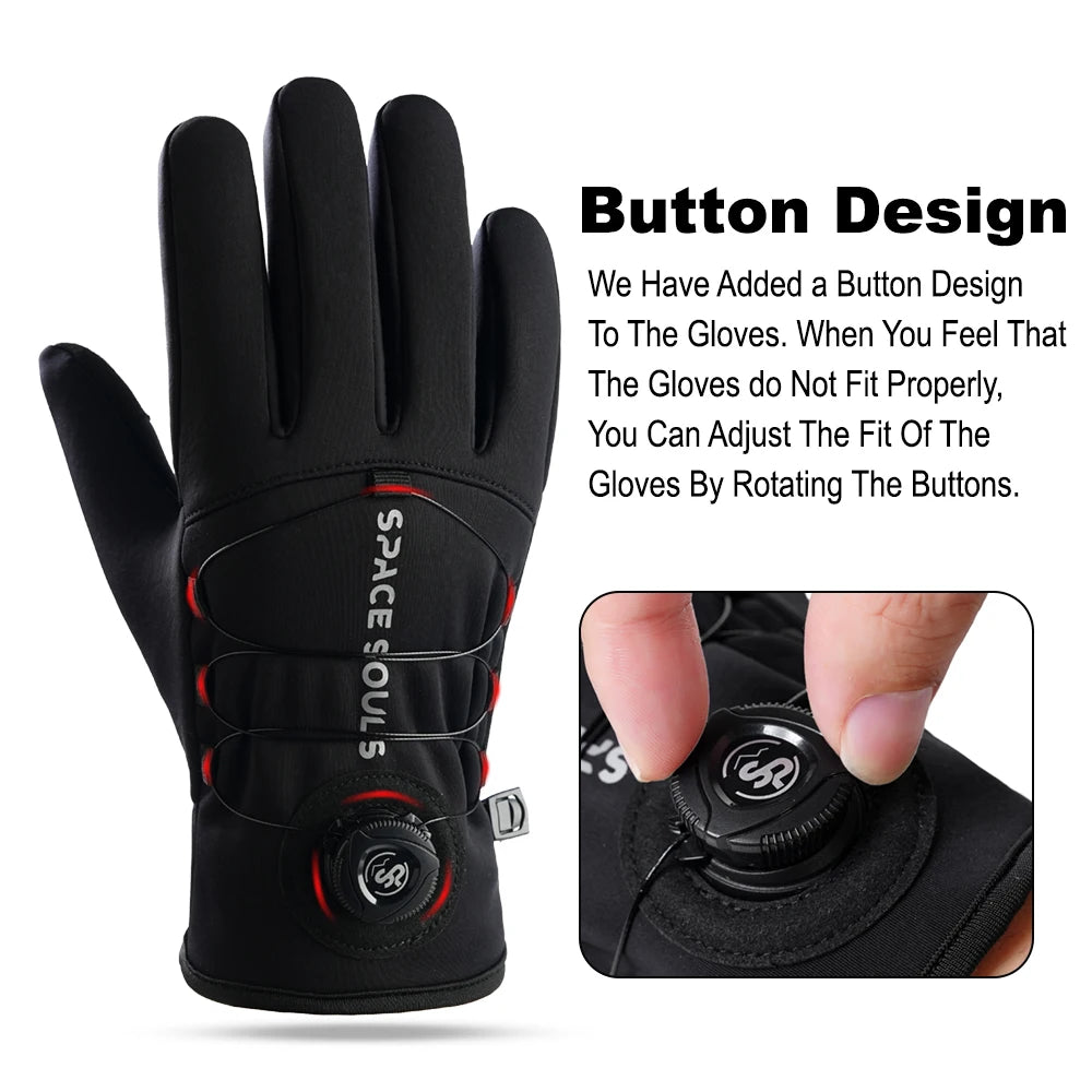 New Winter Buckle Cycling Gloves Unisex Windproof Touch Screen Warm Gloves Men's Women's Outdoor Sports Running Skiing Gloves