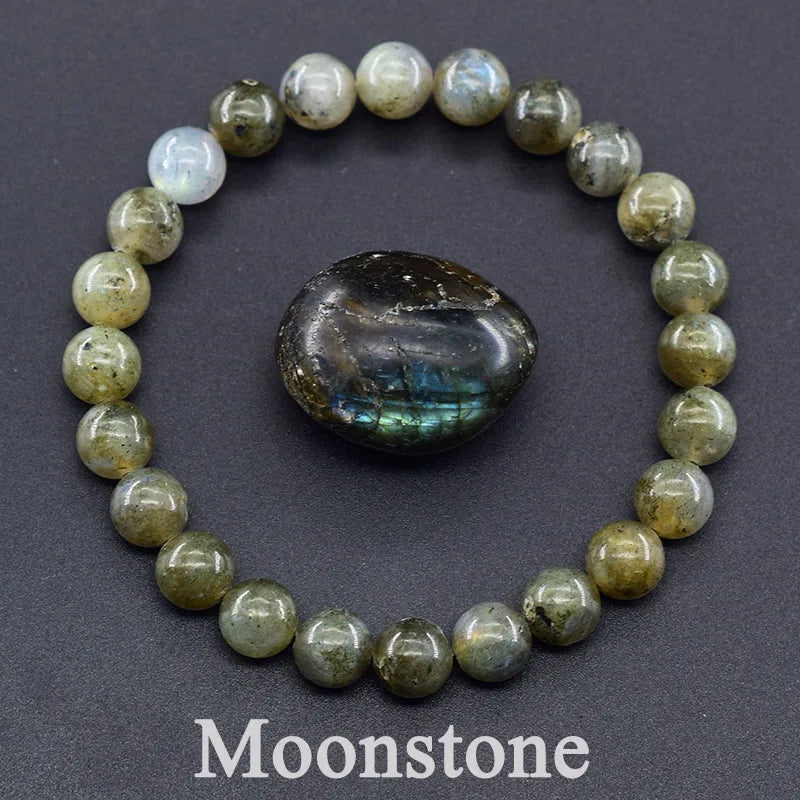 Indian Agate Bead Bracelet for Women – Natural Colorful Crystal Stone Strand Bracelet, Energy-Inspired Yoga Jewelry Gift