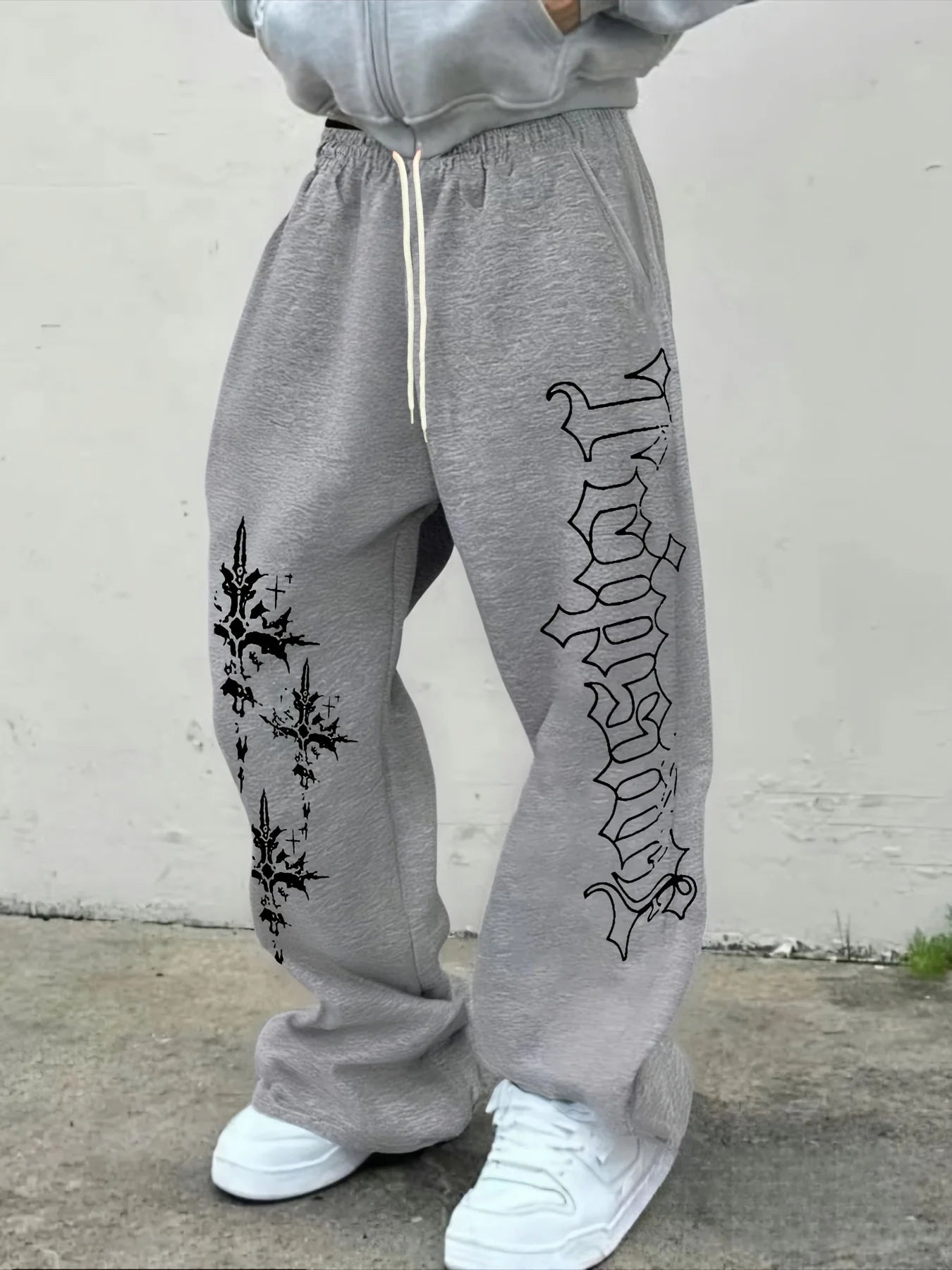 Unisex Solid Color Casual Drawstring Pants