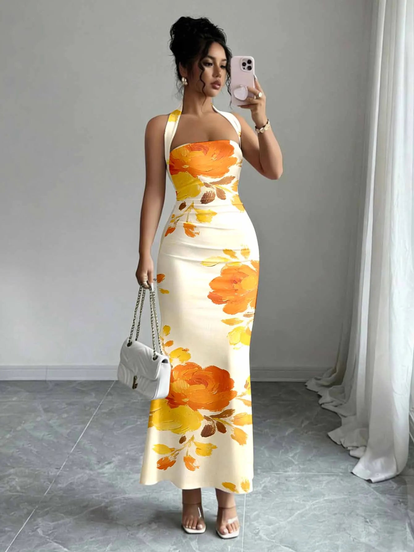 Women’s Sleeveless Halter Maxi Dress