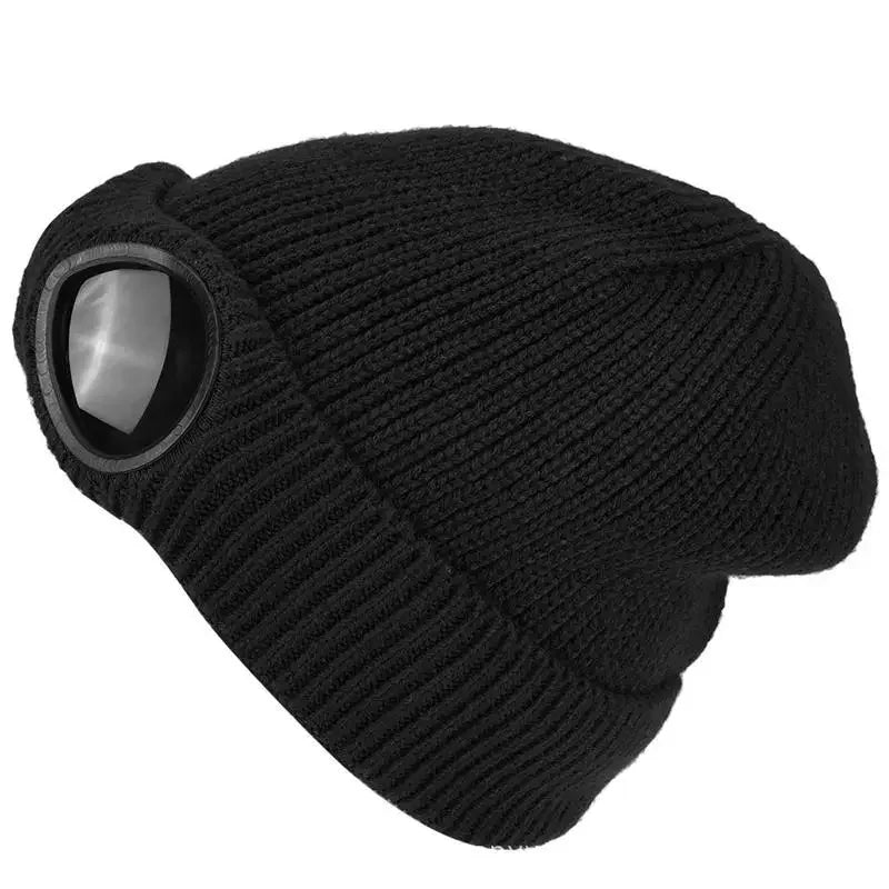 Men Women Winter Plus Plush Thicker Warmer Bonnet Ladies Casual Cap Acrylic Knitted Warm Goggles Hats Skullies Beanies R82