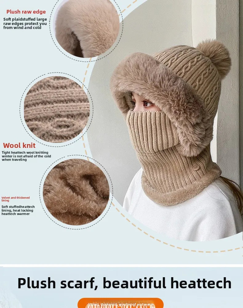 Women's Cozy Twist Knit Pompom Beanie
