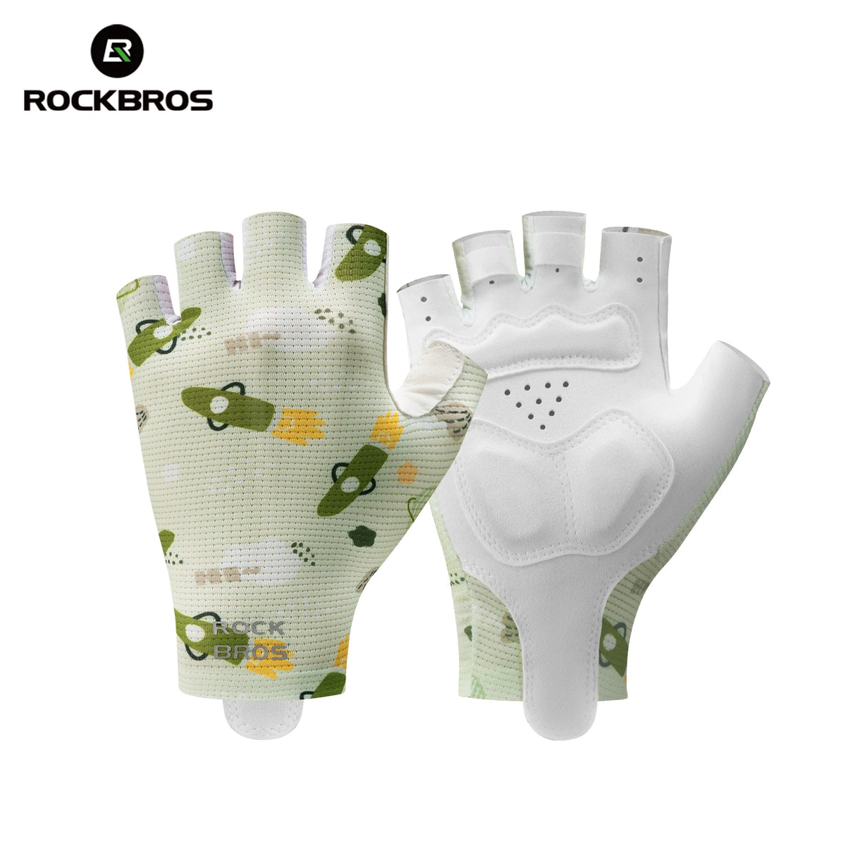 ROCKBROS Children Sports Gloves Non-Slip Wear-Resistant with SBR Palm Pads Cycling Gloves Childlike Graffiti Bike Riding Gloves