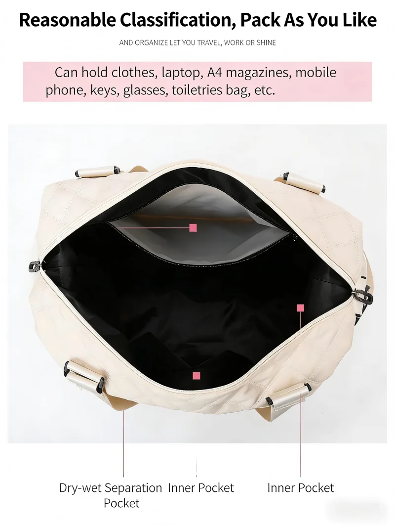 Large Capacity Sports Gym & Travel Duffle Bag – Dry/Wet Separation Shoulder Handbag for Yoga, Fitness, Training & Short Trips