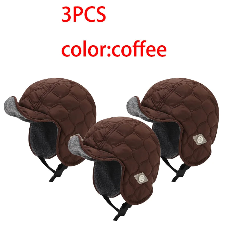 1/2/3PCS Windproof Warm Hat Winter Fleece Thickened Thermal Outdoor Ski Hat Earflap Men Women Cycling Ear Protectors Hats