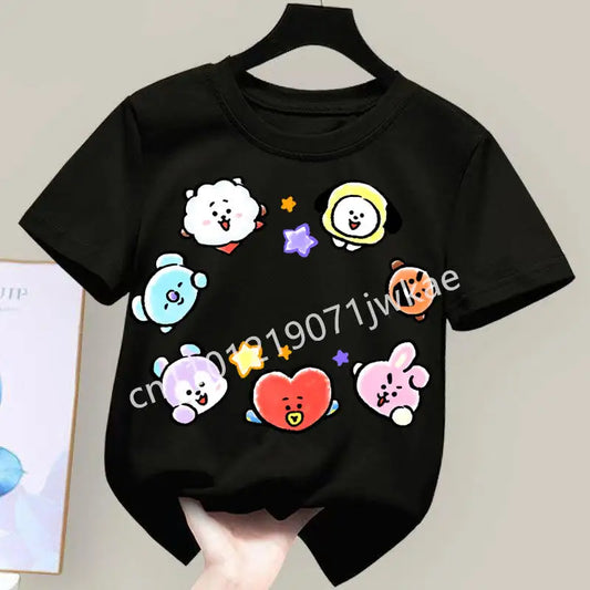 Kids’ Cute Blue Character Graphic T-Shirt