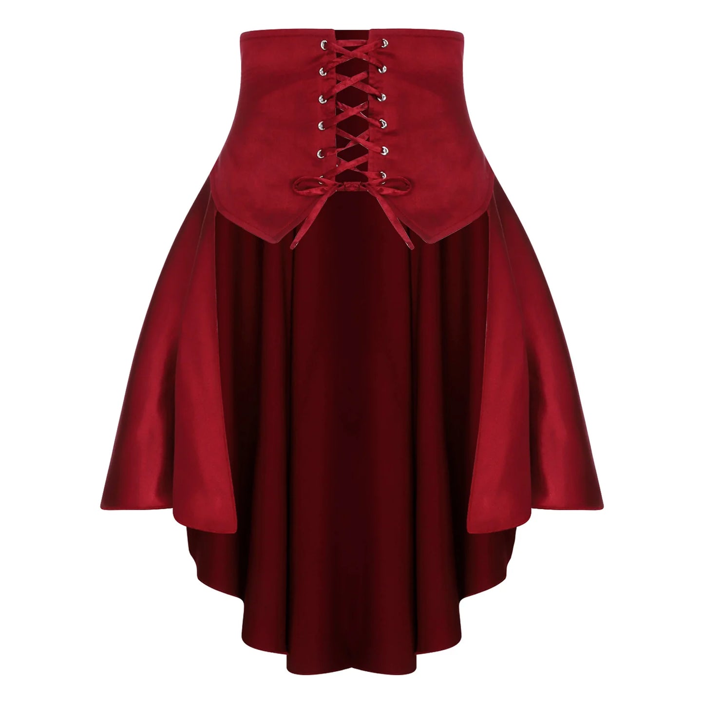 Women’s Gothic Steampunk Lace-Up Ruffle Skirt