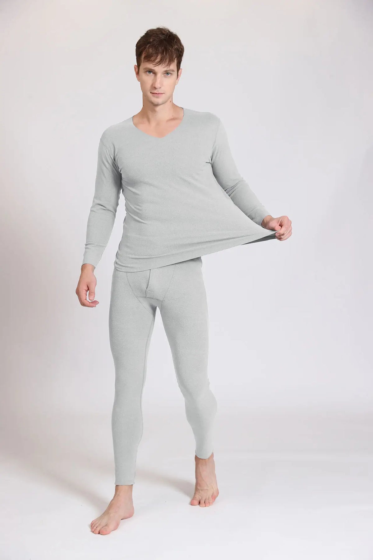 Men's Fleece-Lined Thermal Underwear Set