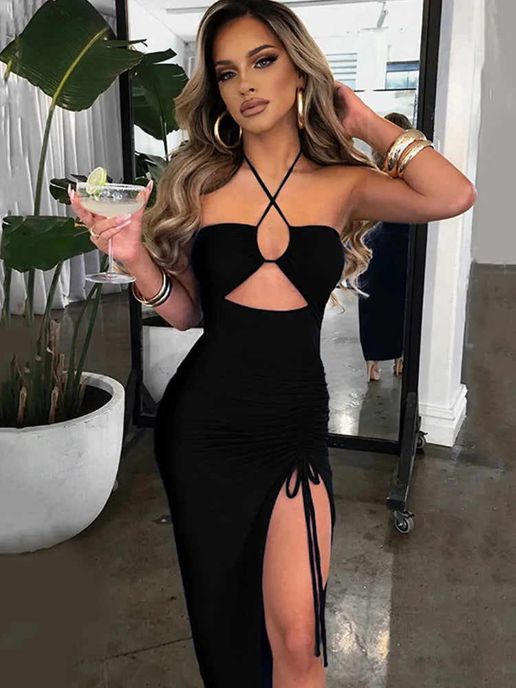 Backless Bodycon Midi Dress