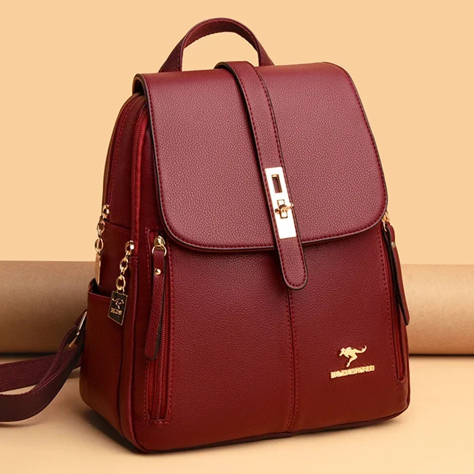 Women’s Casual Waterproof Synthetic Leather Backpack