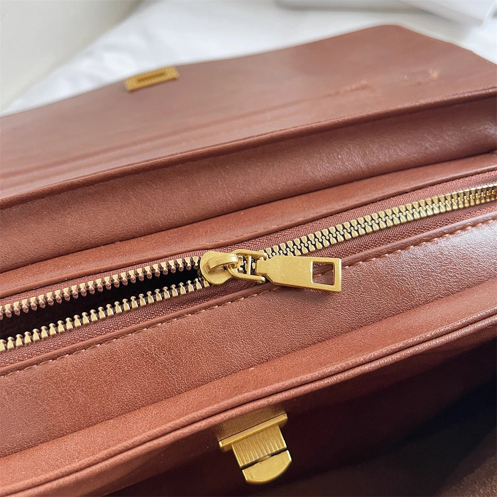 Women’s Vintage PU Flap Shoulder & Crossbody Bag