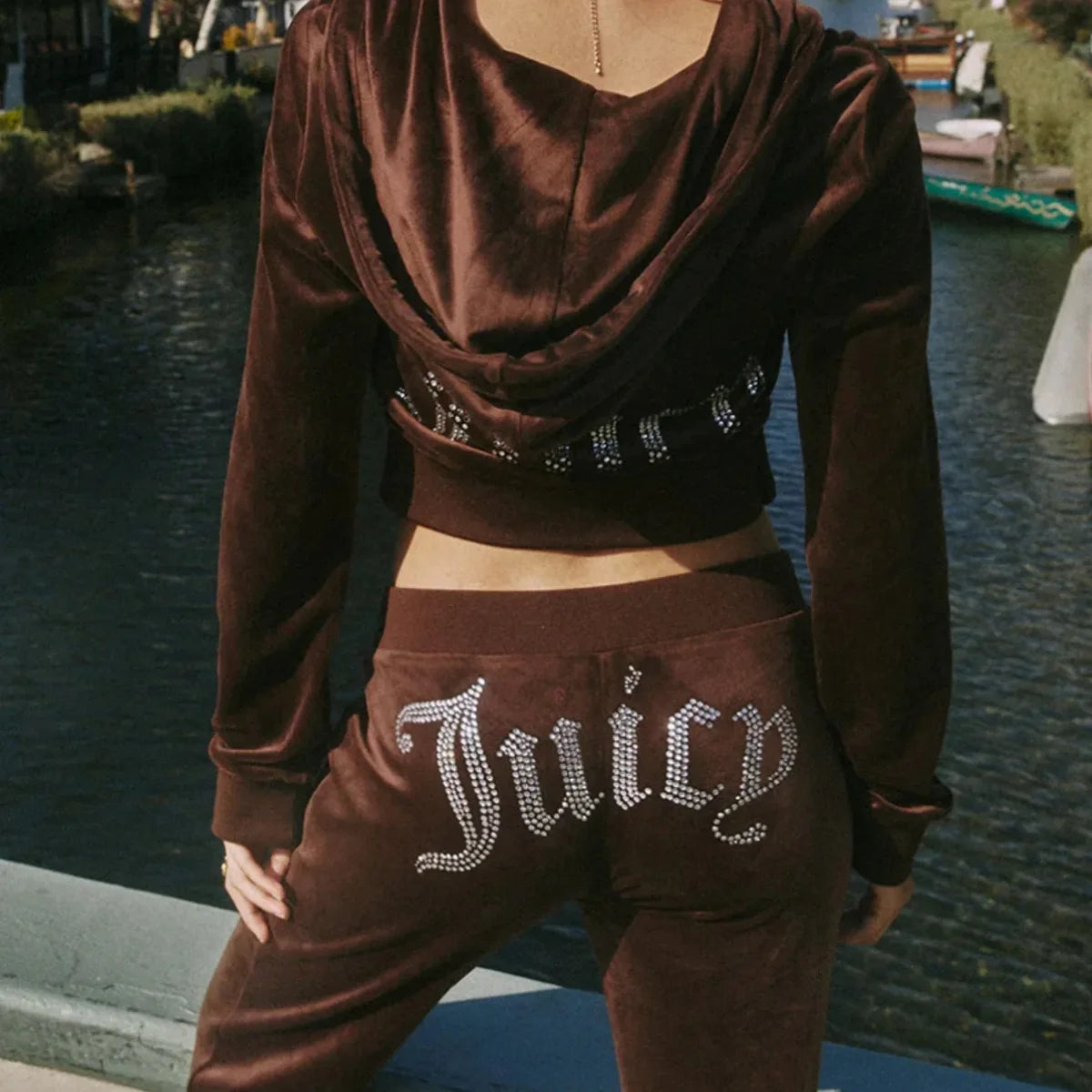 Women's Velvet Zip-Up Hoodie & Pants Set