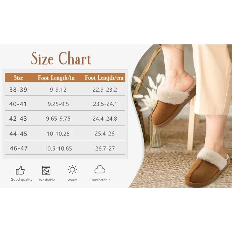 Kidmi Warm Fluffy Women Slippers Classic Brand Fuzzy House Slippers Indoor Soft Memory Foam Slippers Outdoor Antiskid Slippers