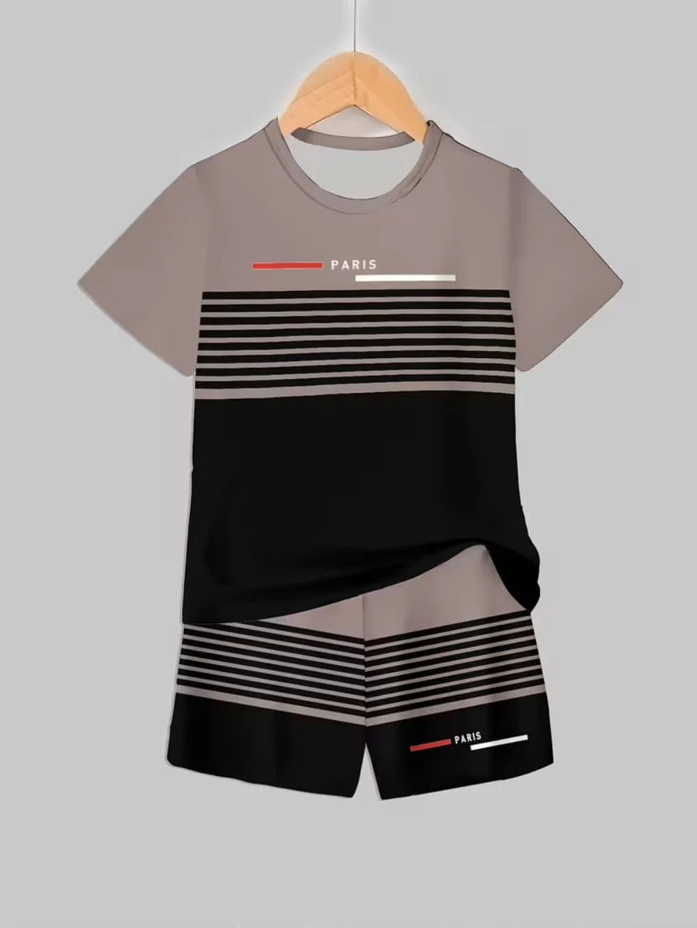 Boys 2-Piece Colorblock Quick-Dry T-Shirt and Shorts Set