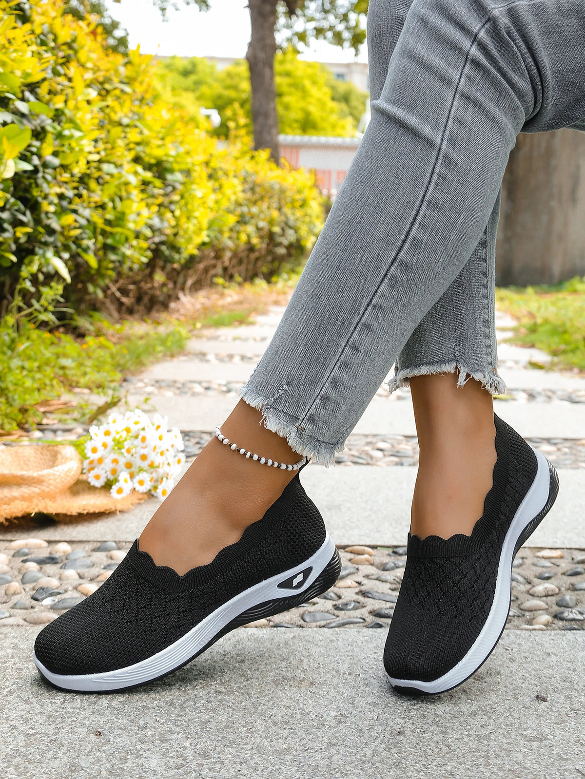 Women's 2026 Summer Breathable Knit Slip-On Sneakers Ultra Lightweight Soft Sole Comfortable Casual Loafers for Daily Work Walk