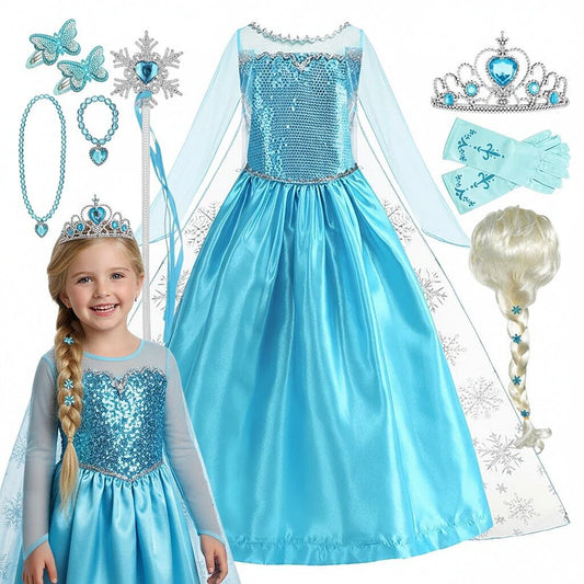 2026 Girls Snow Queen Princess Costume Dress