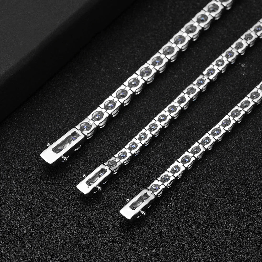 Factory Price D VVS1 Moissanite Tennis Bracelet – 925 Sterling Silver Single Row Classic Bracelet for Women & Men with GRA Certificate