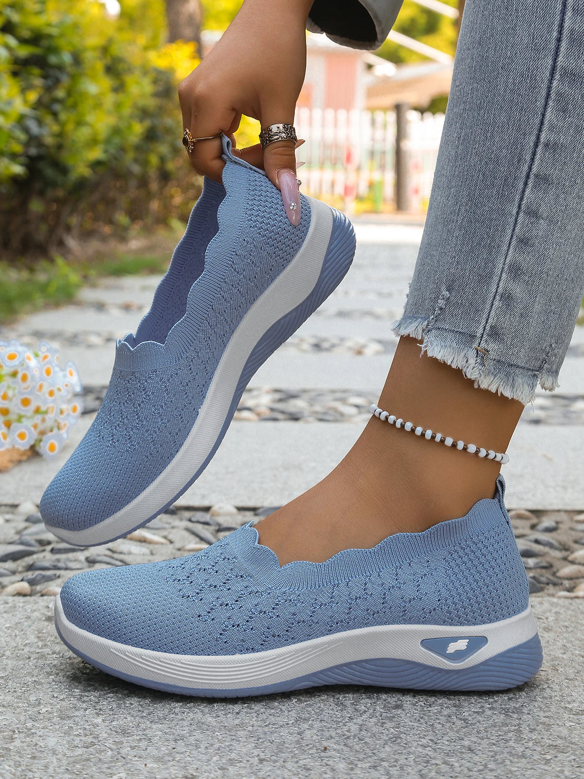 Women's 2026 Summer Breathable Knit Slip-On Sneakers Ultra Lightweight Soft Sole Comfortable Casual Loafers for Daily Work Walk