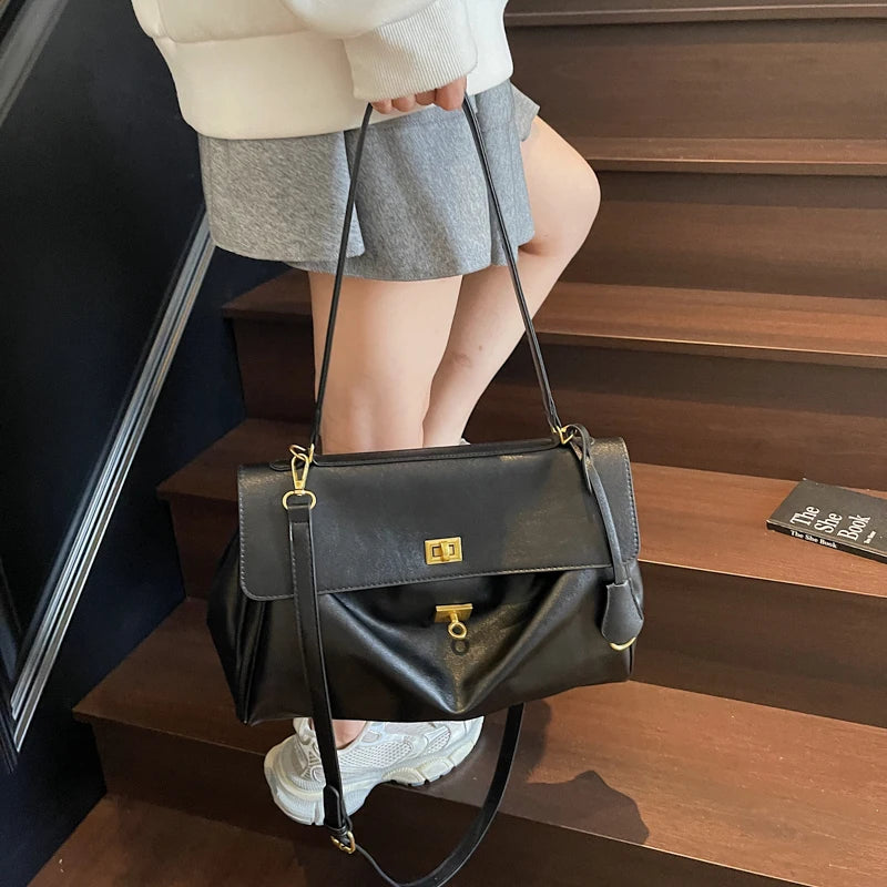 Women’s Vintage PU Flap Shoulder & Crossbody Bag