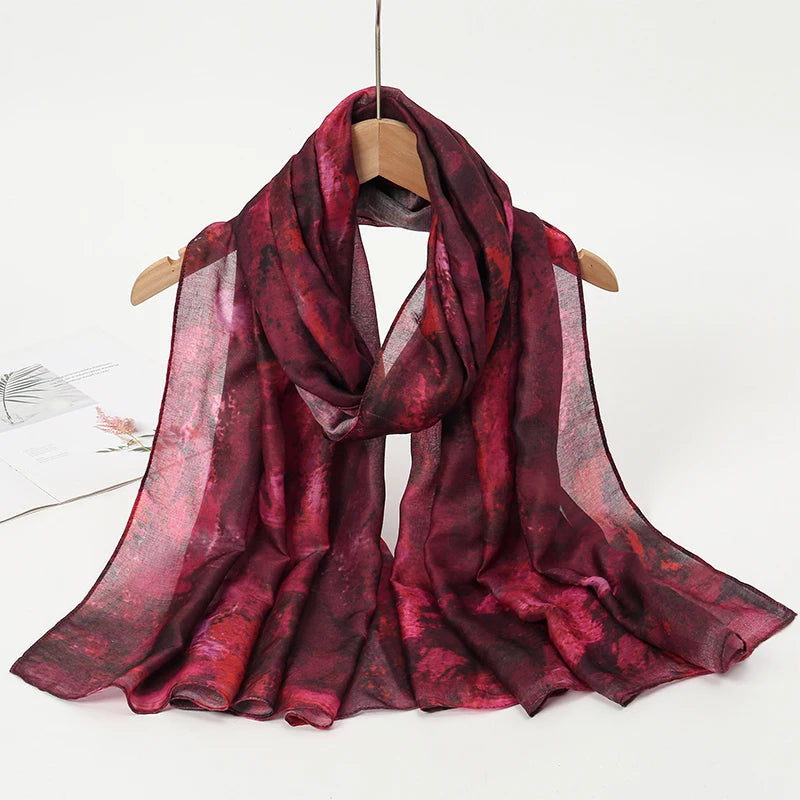 Women’s Leopard & Floral Print Bohemian Hijab Scarf