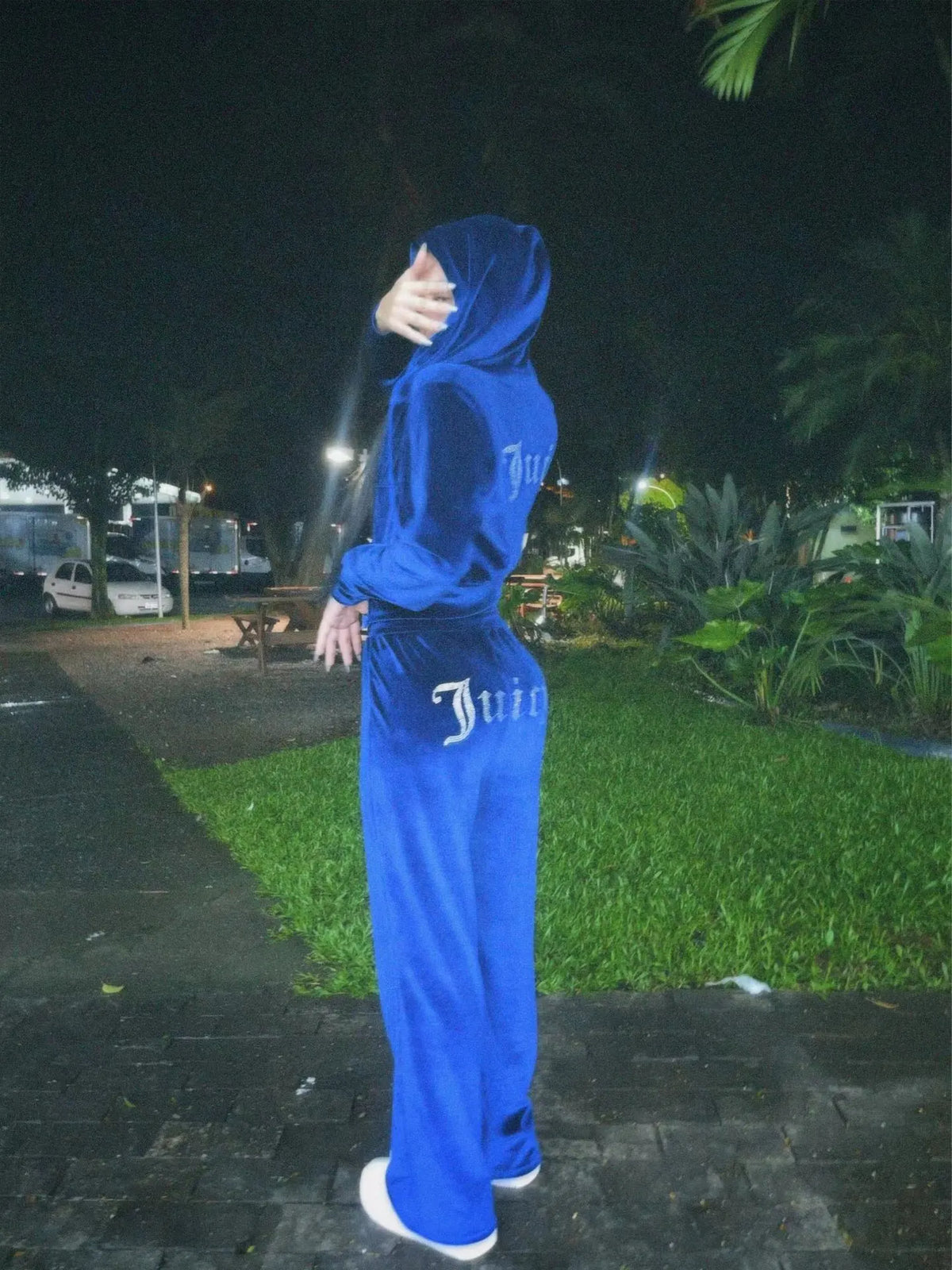 Women's Velvet Zip-Up Hoodie & Pants Set