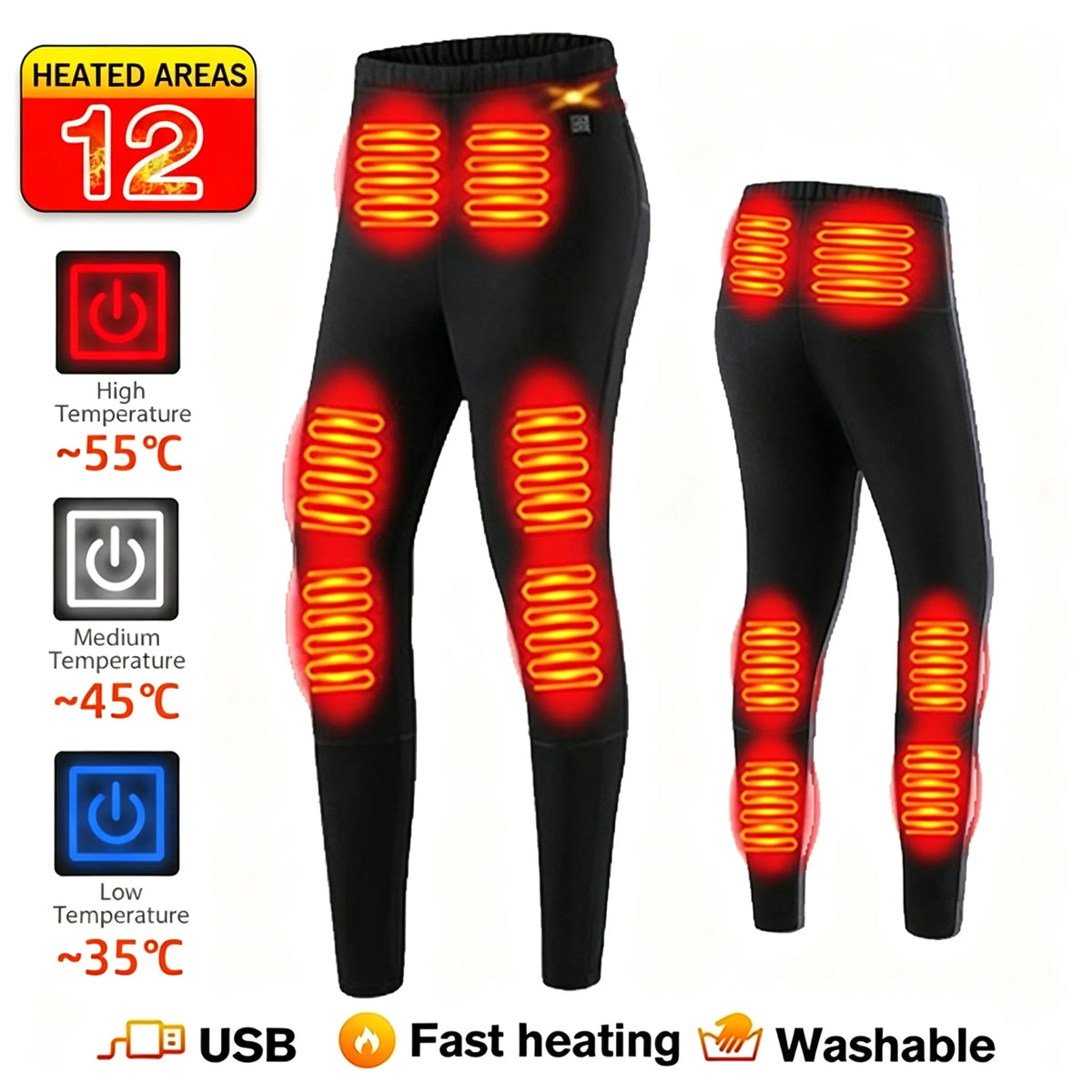 Unisex USB Heated Thermal Jacket – 52 Heating Zones