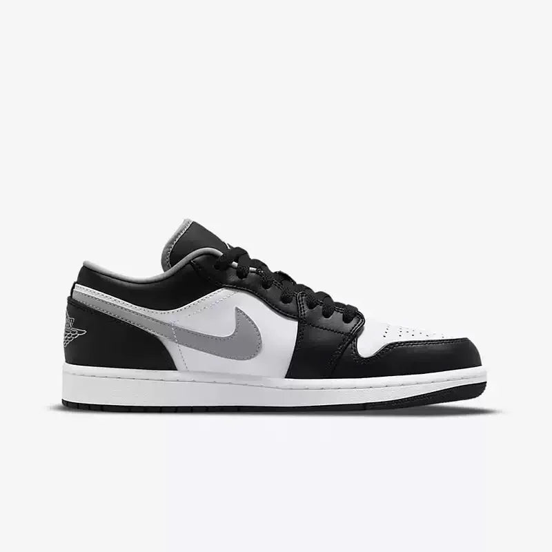 Air Jordan 1 Low Shadow Grey Leather Sneakers – 553558-040