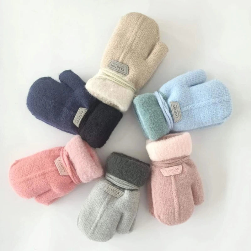 Universal Gloves Knitting Mittens Baby Mittens Toddler Thickened Winter Gloves Dropshipping