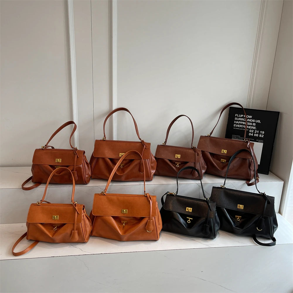 Women’s Vintage PU Flap Shoulder & Crossbody Bag