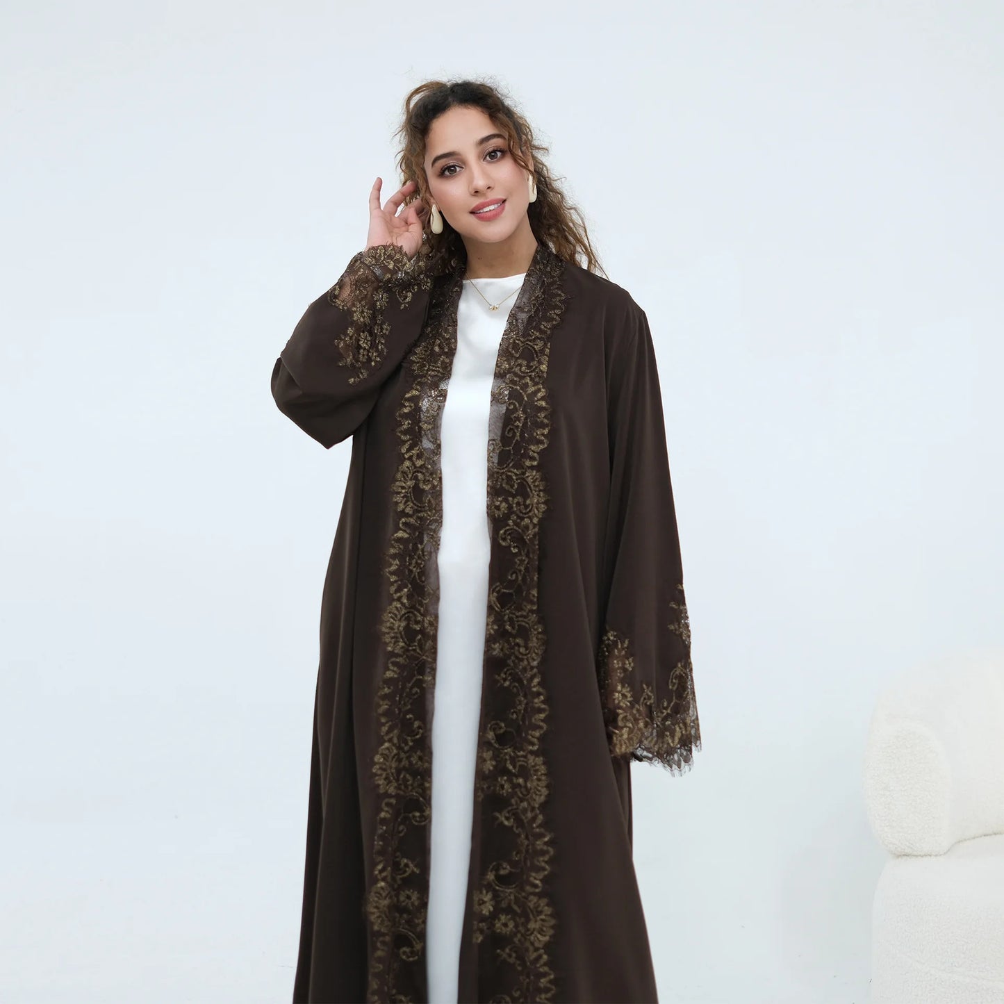 Luxury Floral Lace Abaya
