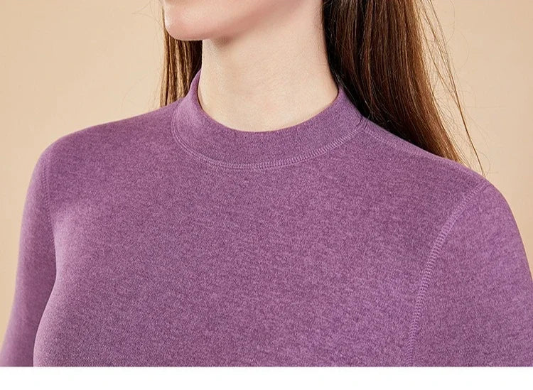 Men's Mock Neck Fleece Thermal Underwear Set