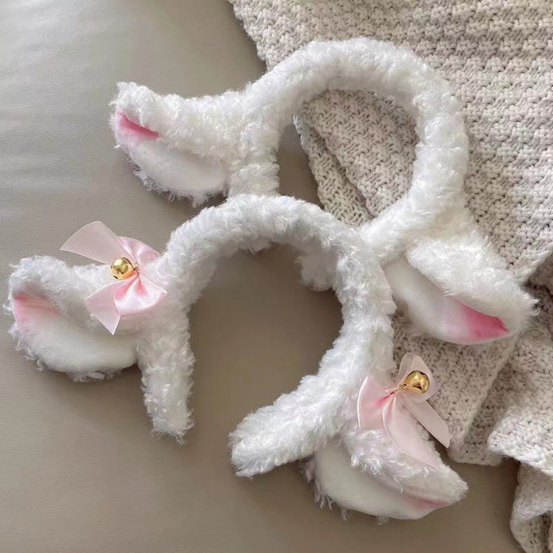Soft  Lamb Headband Animal Shape Plush Ears Hair Hoop for Washing Face Fluffy Animal Hairbands Cartoon Costume T8NB