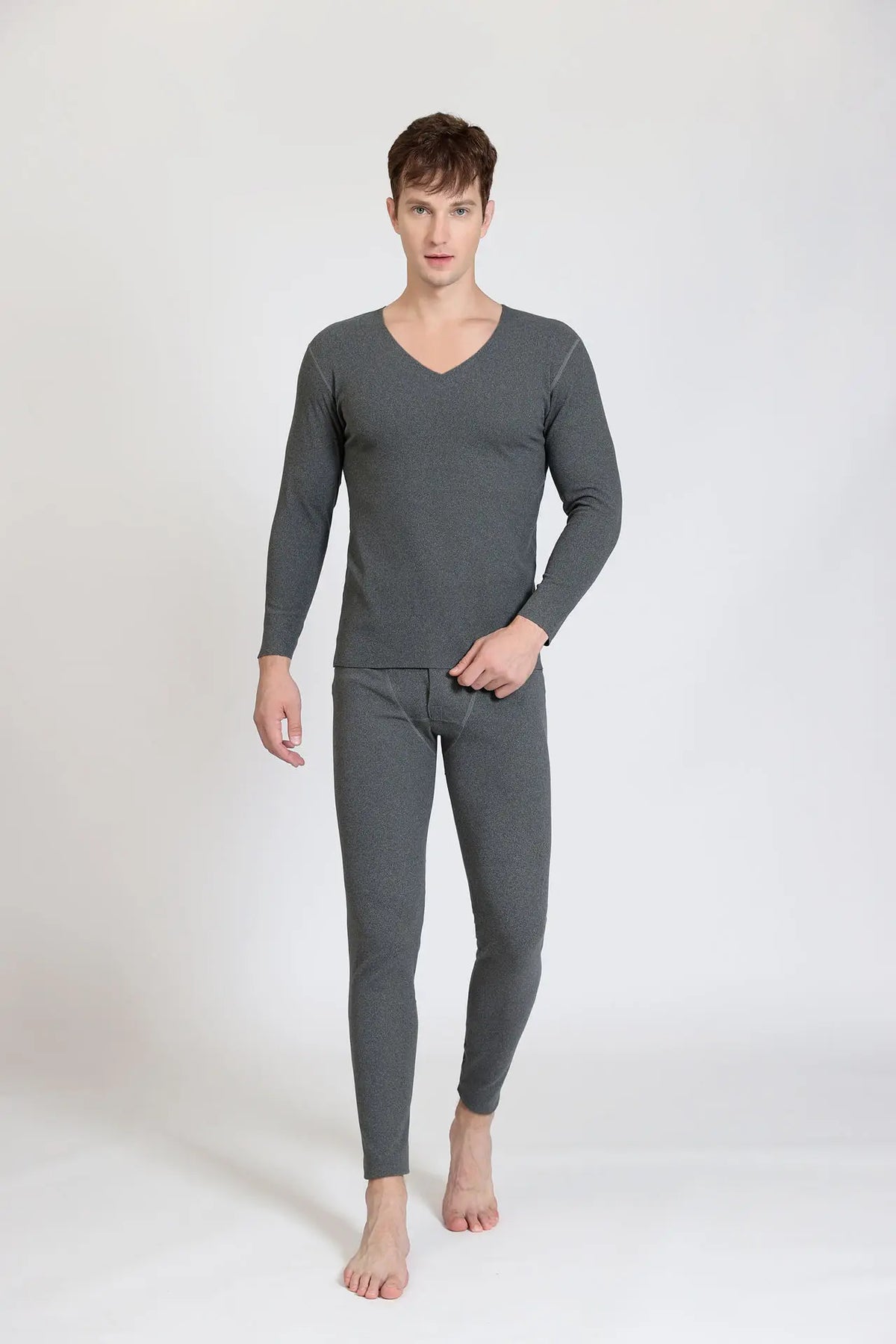 Men's Fleece-Lined Thermal Underwear Set