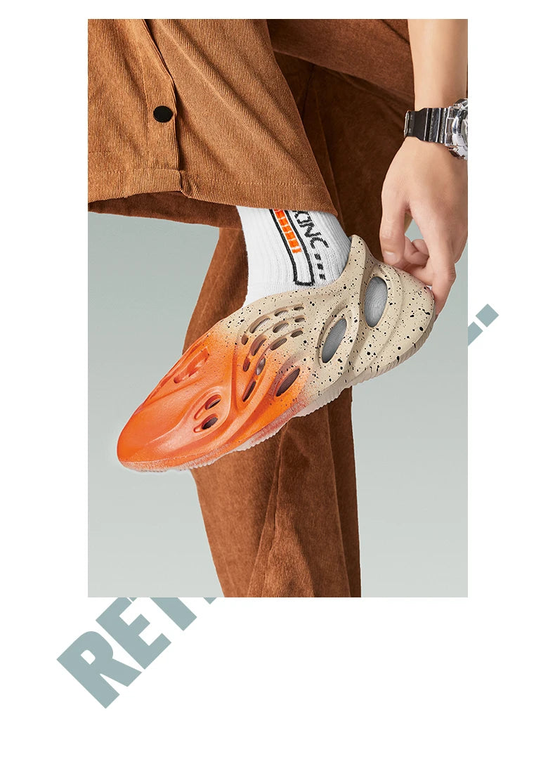 Summer New Couple Hole Shoes Beach Sandals Plus Size Korean Fashion Versatile Casual Men's Slippers Platform Sandals